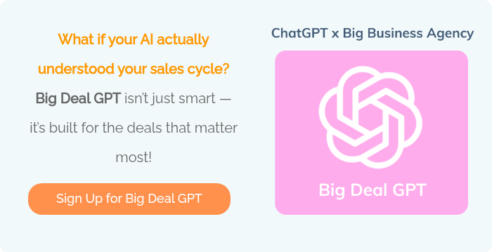 What if your AI actually understood your sales cycle? Big Deal GPT isn’t just smart — it’s built for the deals that matter most!  