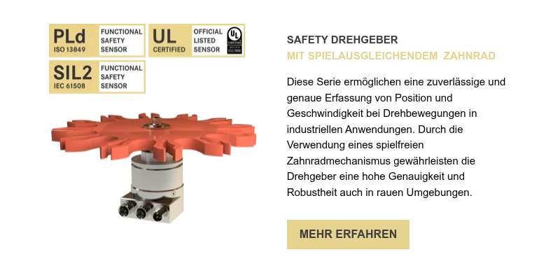 SAFETY DREHGEBER MIT SPIELAUSGLEICHENDEM&nbsp; ZAHNRAD