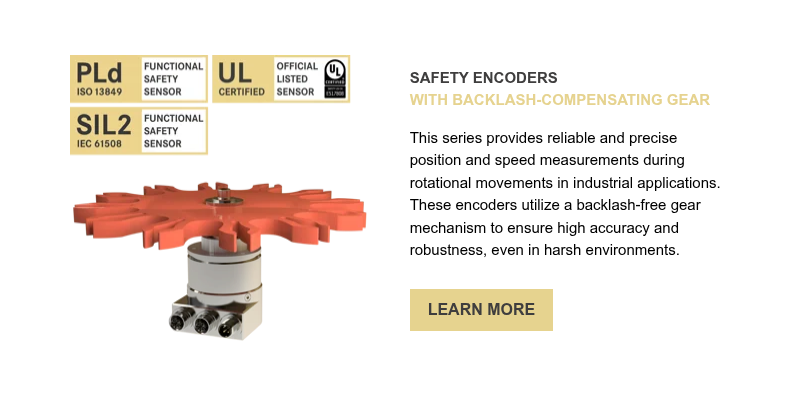 SAFETY ENCODERS WITH BACKLASH-COMPENSATING GEAR