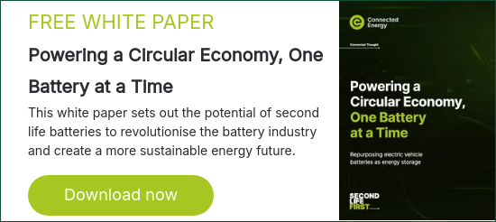 FREE WHITE PAPER Powering a Circular Economy, One Battery at a Time This white paper sets out the potential of second life batteries to revolutionise the battery industry and create a more sustainable energy future.
