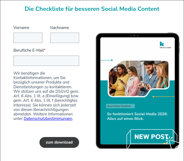 Die Checkliste f&uuml;r besseren Social Media Content