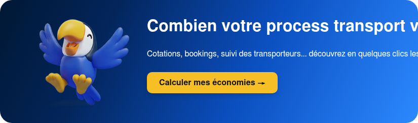 Combien votre process transport vous coûte-t-il en trop ? Cotations, bookings, suivi des transporteurs... découvrez en quelques clics les économies potentielles qu'un TMS peut générer pour vos équipes. Calculer mes économies →