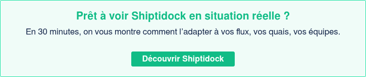 Prêt à voir Shiptidock en situation réelle ? En 30 minutes, on vous montre comment l’adapter à vos flux, vos quais, vos équipes. Découvrir Shiptidock