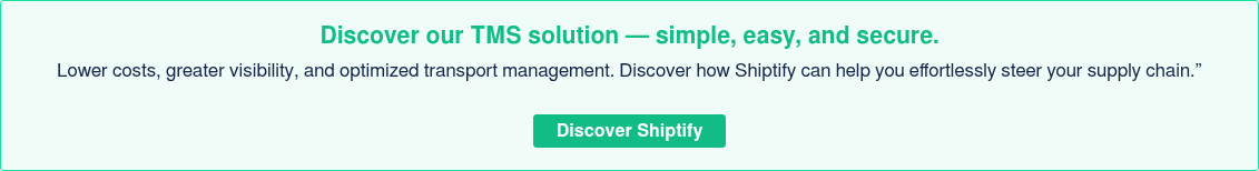 Discover our TMS solution — simple, easy, and secure. Lower costs, greater  visibility, and optimized transport management. Discover how Shiptify can help  you effortlessly steer your supply chain.” Discover Shiptify