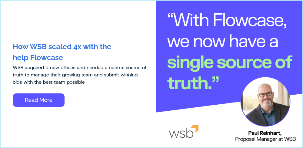 How WSB scaled 4x with the help Flowcase WSB acquired 5 new offices and needed a central source of truth to manage their growing team and submit winning bids with the best team possible  