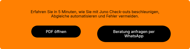 Erfahren Sie in 5 Minuten, wie Sie mit Juno Check-outs beschleunigen, Abgleiche automatisieren und Fehler vermeiden.