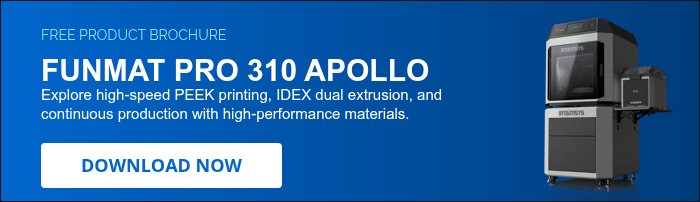 FREE PRODUCT BROCHURE FUNMAT PRO 310 APOLLO Explore high-speed PEEK printing, IDEX dual extrusion, and continuous production with high-performance materials.&nbsp;