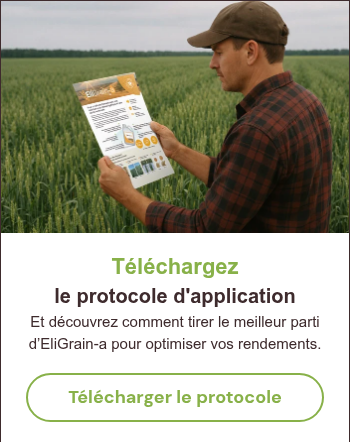 agriculteur lisant fiche technique EliGrain-a horizontal