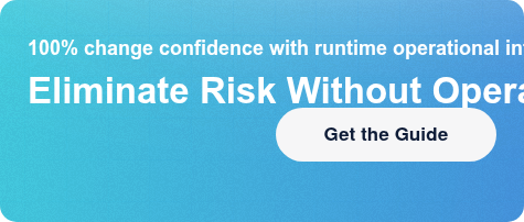 100% change confidence with runtime operational intelligence Eliminate Risk  Without Operational Disruption Downtime Get the Guide