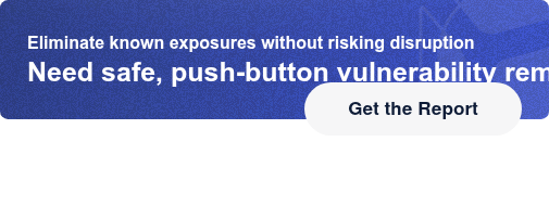 Eliminate known exposures without risking disruptionNeed safe, push-button  vulnerability remediation? Get the Report