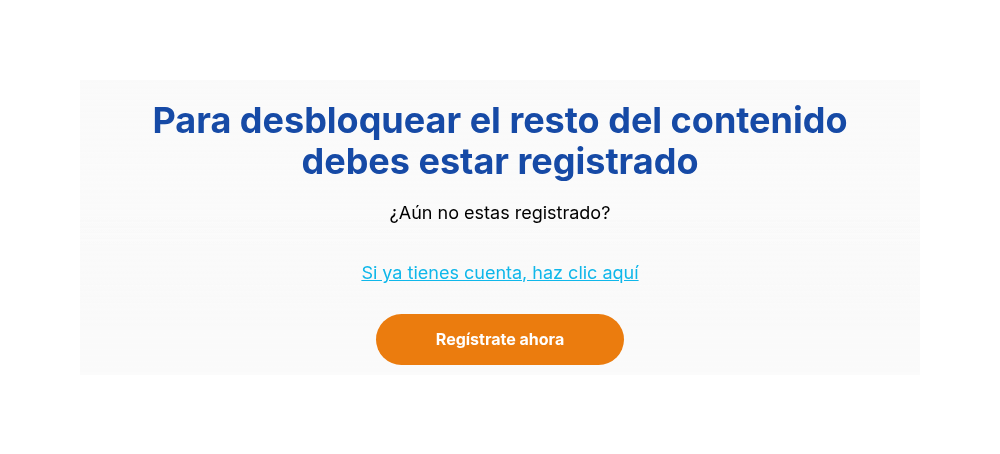 Para desbloquear el resto del contenido debes estar registrado