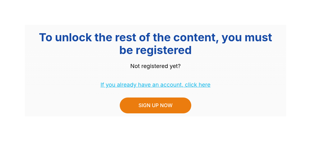 To unlock the rest of the content, you must be registered