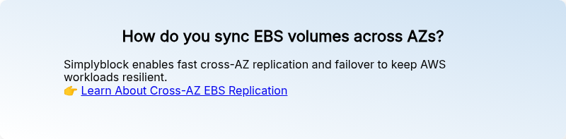 How do you sync EBS volumes across AZs?