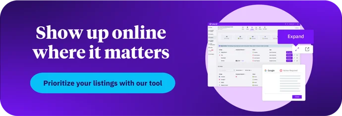 Banner to listings management product page