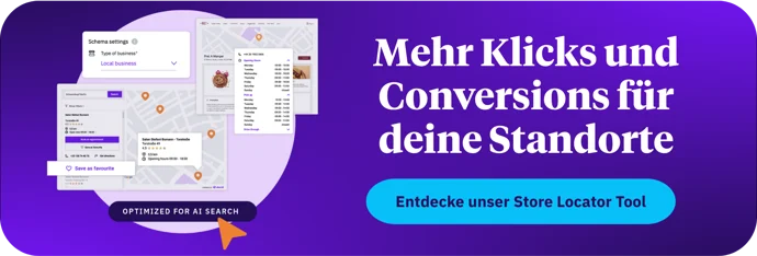 Banner zum Store Locator Tool