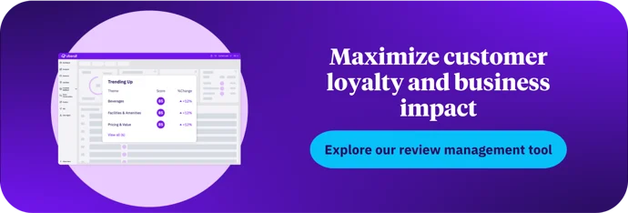 Banner to review management tool