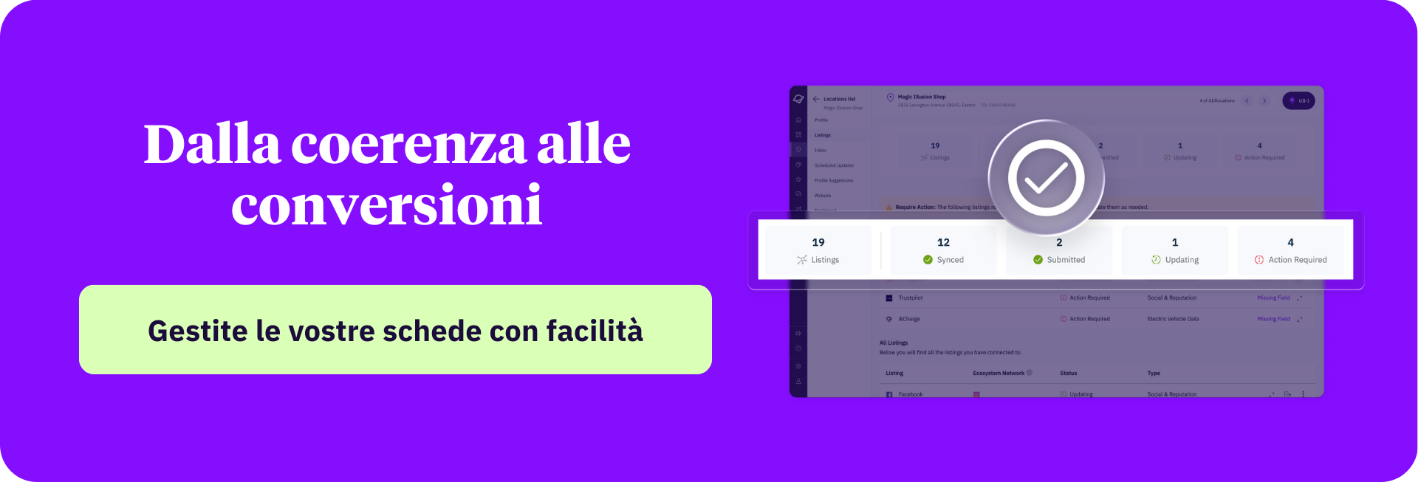 Banner per la gestione delle schede