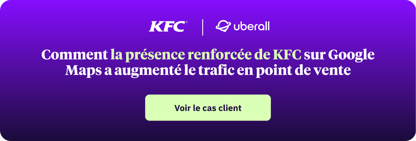 Banner pour KFC cas client avec uberall