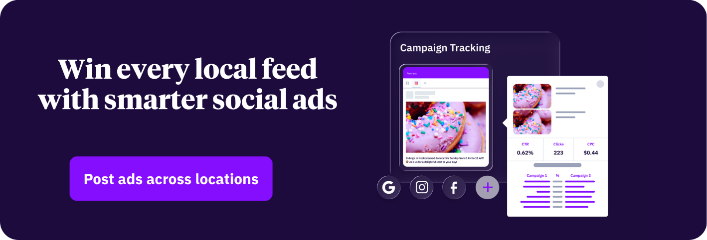 local social ads product banner