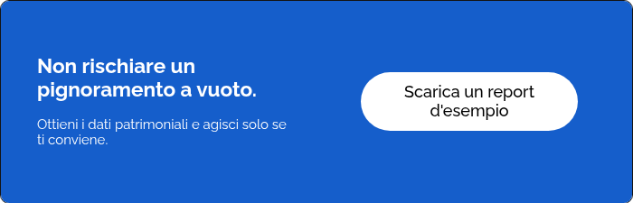 Non rischiare un pignoramento a vuoto. &nbsp; Ottieni i dati patrimoniali e agisci solo se ti conviene.