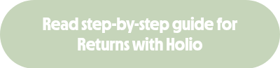 Read step-by-step guide for Returns with Holio