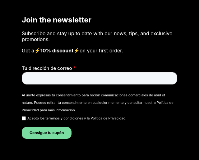 Join the newsletter   Subscribe and stay up to date with our news, tips, and exclusive promotions.   Get a⚡10% discount⚡on your first order.  