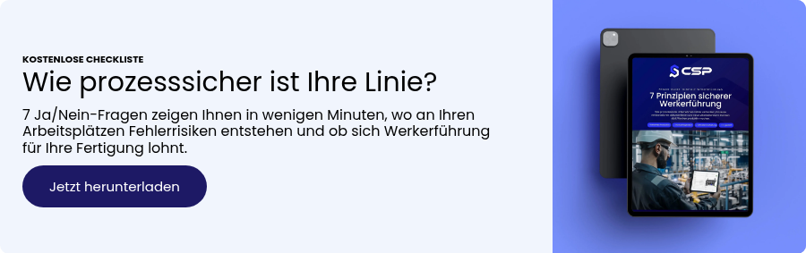 KOSTENLOSE CHECKLISTE Wie prozesssicher ist Ihre Linie?