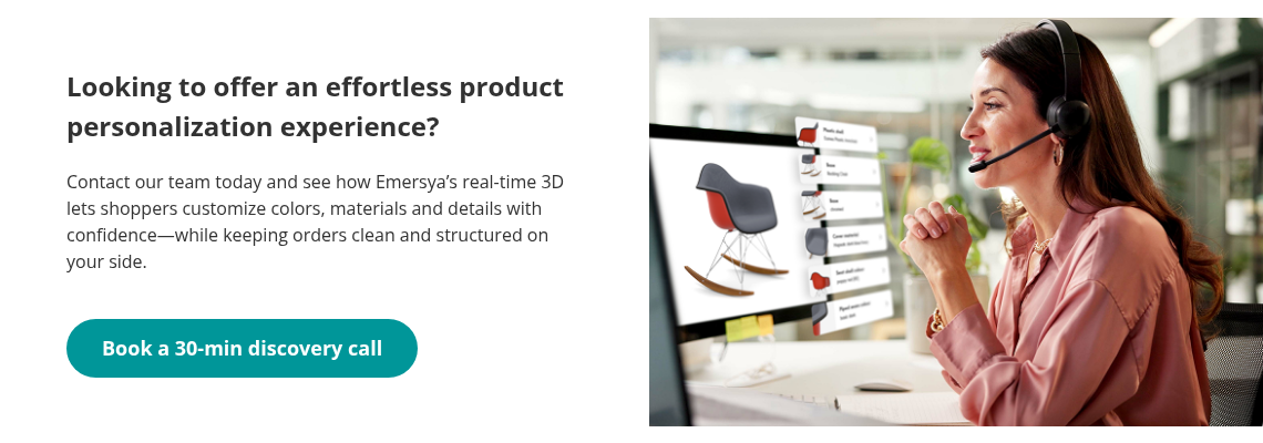 Book a demo - Emersya 3D & AR Product Customizers