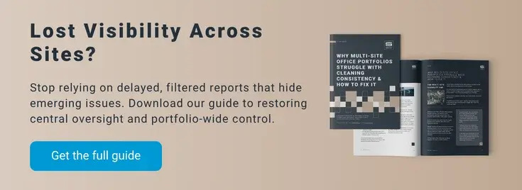 A Samsic UK Guide: Why multi-site office portfolios struggle with cleaning consistency and how to fix it.