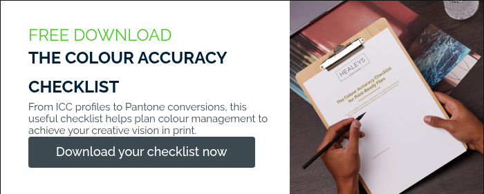 FREE DOWNLOAD THE COLOUR ACCURACY CHECKLIST&nbsp; From ICC profiles to Pantone conversions, this useful checklist helps plan colour management to achieve your creative vision in print.