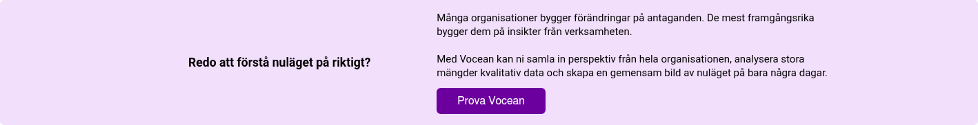 Redo att förstå nuläget på riktigt?