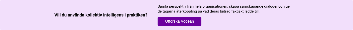 Vill du använda kollektiv intelligens i praktiken?