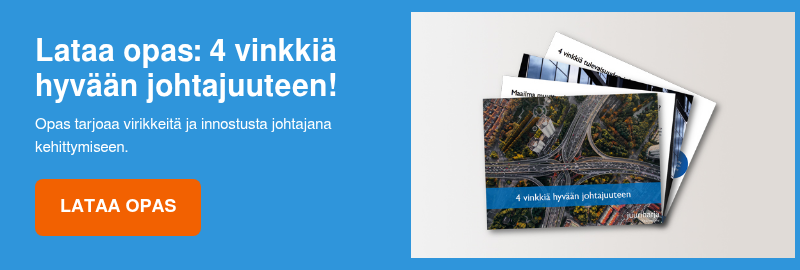 Lataa opas: 4 vinkkiä hyvään johtajuuteen!