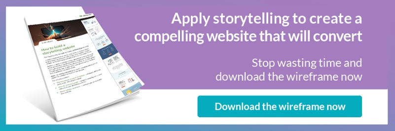 Storytelling website wireframe