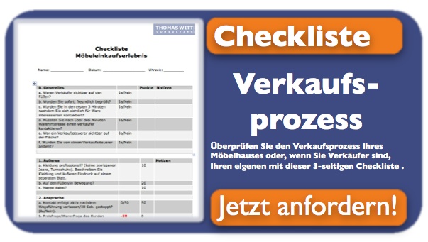Checkliste für den Verkaufsprozess eines Möbelhauses