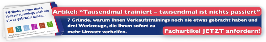 Artikel "7 Gründe, warum Ihnen Verkaufstrainings noch nie etwas gebracht haben."