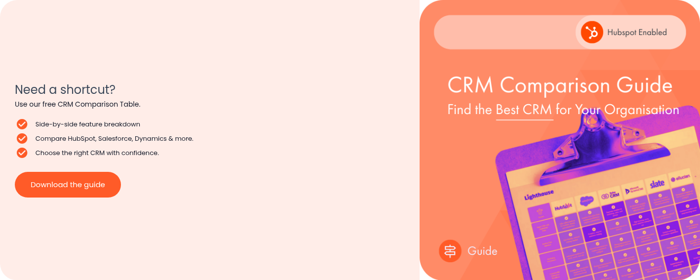 Need a shortcut? Use our free CRM Comparison Table. &nbsp;