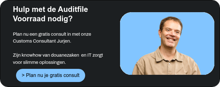 Hulp met de Auditfile Voorraad nodig? Plan nu een gratis consult in met onze Customs Consultant Jurjen.    Zijn knowhow van douanezaken  en IT zorgt voor slimme oplossingen.