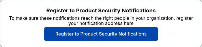 Register to Product Security Notifications