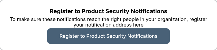 Register to Product Security Notifications