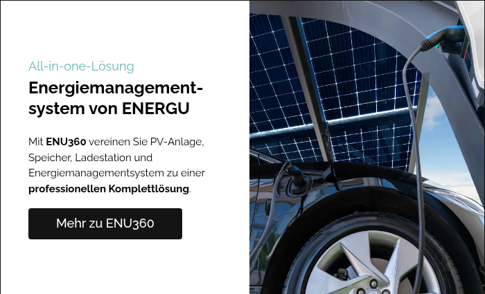 All-in-one-Lösung Energiemanagement-system von ENERGU   Mit ENU360 vereinen Sie PV-Anlage, Speicher, Ladestation und Energiemanagementsystem zu einer professionellen Komplettlösung.  