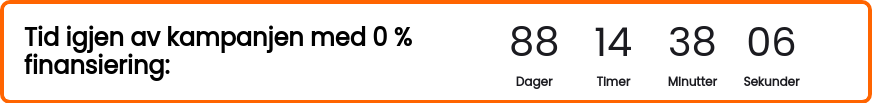 Tid igjen av kampanjen med 0 % finansiering: 