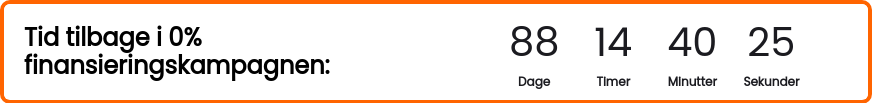 Tid tilbage i 0% finansieringskampagnen:&nbsp;
