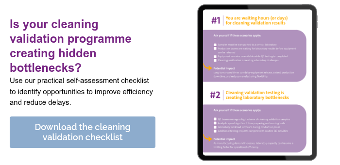 Is your cleaning validation programme creating hidden bottlenecks?&nbsp; Use our practical self-assessment checklist to identify opportunities to improve efficiency and reduce delays. &nbsp;