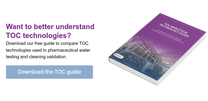 Want to better understand TOC technologies? Download our free guide to compare TOC technologies used in pharmaceutical water testing and cleaning validation.&nbsp; &nbsp;