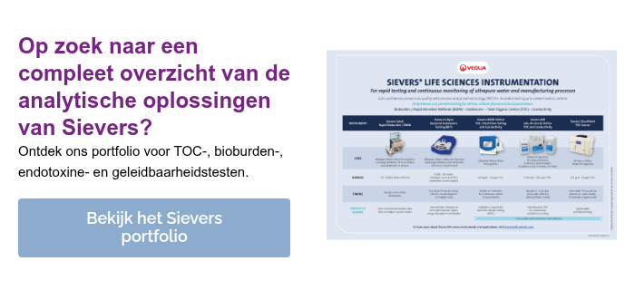 Op zoek naar een compleet overzicht van de analytische oplossingen van Sievers? Ontdek ons portfolio voor TOC-, bioburden-, endotoxine- en geleidbaarheidstesten. &nbsp;