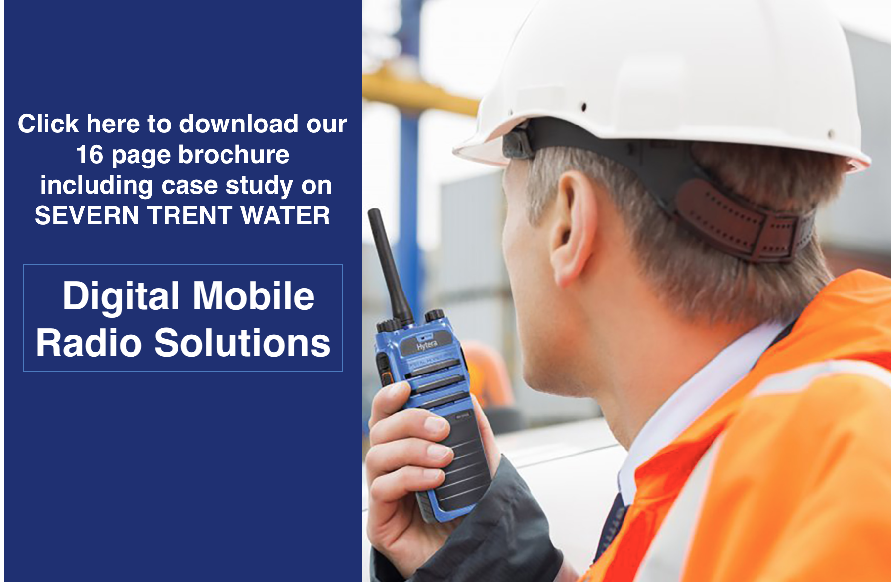 download call to action for digital mobile radio solutions brochure