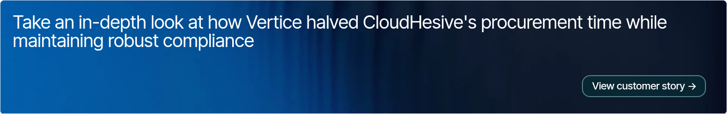 Take an in-depth look at how Vertice halved CloudHesive's procurement time while maintaining robust compliance  