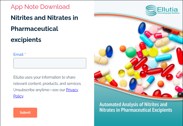 App Note Download Nitrites and Nitrates in Pharmaceutical excipients  