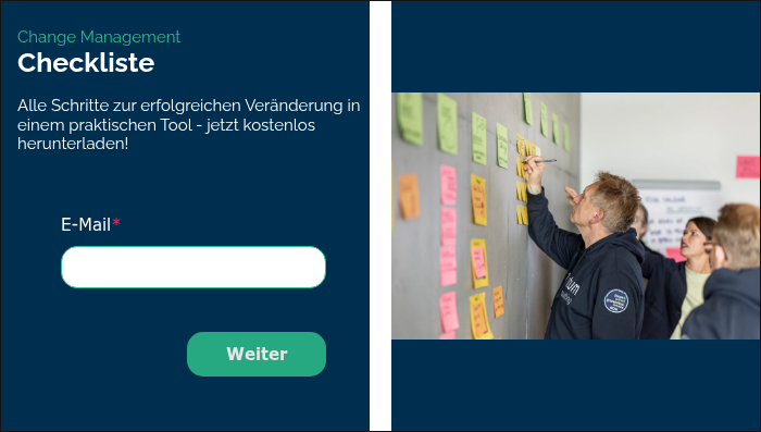 Change Management Checkliste &nbsp; Alle Schritte zur erfolgreichen Veränderung in einem praktischen Tool - jetzt kostenlos herunterladen! &nbsp;